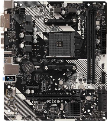 Плата материнская B450M-HDV R4.0 Soc-AM4 AMD B450 2хDDR4 mATX AC`97 8ch(7.1) GbLAN RAID+VGA+DVI+HDMI ASROCK 1135186
