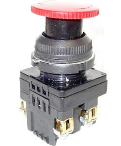 Выключатель кнопочный КЕ-141 У2 исп.4 1з гриб с фиксацией IP54 10А 660В красн. Электротехник ET529345