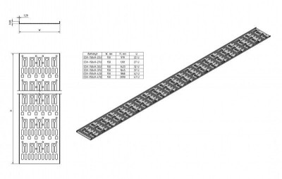 Организатор вертикальный перфорированный кабельный-лоток 150х9мм высотой 1645мм для шкафа высотой 37U CDV-150х9-37U-RAL9005 черн. Hyperline 443499
