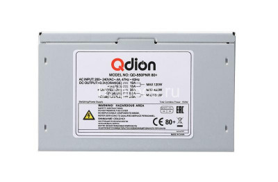 Блок питания QD-550PNR 80+ Power Supply QDION ATX 550Вт 120мм 5xSATA 2xPCI-E APFC 80+ FSP 1000575572