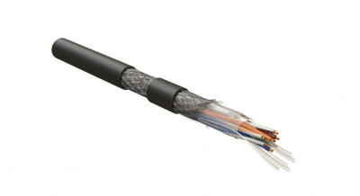 Кабель S/UTP кат.5E 4х2х26AWG МЖ patch PVC ISUTP4-C5E-P26/30-PVC-BK для сетей Industrial Ethernet черн. (уп.500м) Hyperline 444057