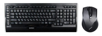 Комплект клавиатура+мышь 9300F клавиатура черн. мышь черн. USB беспроводная Multimedia 9300F A4TECH 618555