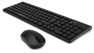 Комплект клавиатура+мышь Оклик 220M клавиатура черн. мышь черн. USB беспроводная slim Multimedia 220M ОКЛИК 1062000