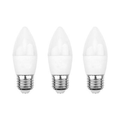 Лампа светодиодная 9.5Вт CN свеча 6500К E27 903лм (уп.3шт) Rexant 604-204-3