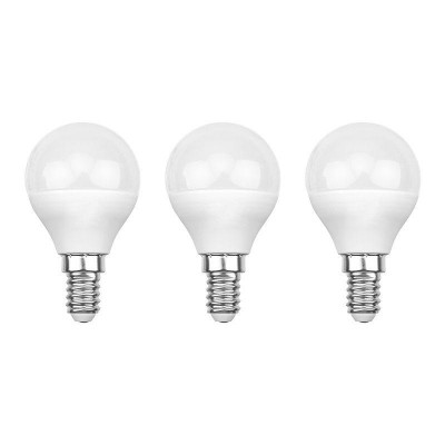 Лампа светодиодная 7.5Вт GL шар 6500К E14 713лм (уп.3шт) Rexant 604-033-3