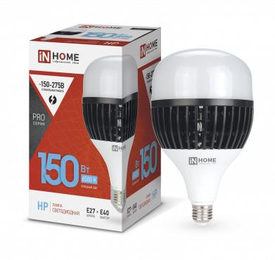 Лампа светодиодная LED-HP-PRO 150Вт грушевидная 6500К холод. бел. E27 14250лм 150-275В с адаптером E40 бел. IN HOME 4690612035703