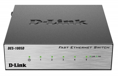 Коммутатор неуправляемый DES-1005D/O2B 5х100Мбит D-Link 1235844