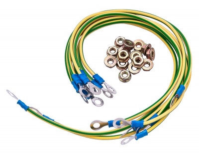 Набор кабелей заземления GrW (30см-6шт 40см-2шт гайка с фланцем-16шт) Cabeus 7708c
