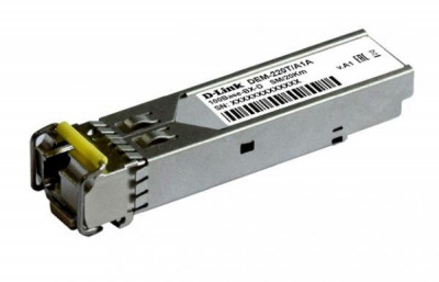 Трансивер SFP 220T/20KM/A1A WDM с 1 портом 100Base-BX-D (Tx:1550 нм Rx:1310 нм для одномод. оптич. кабеля (до 20км) D-Link 1787324