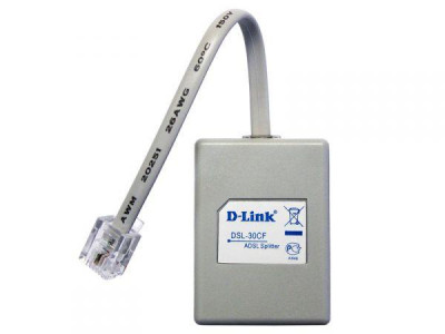 Сплитер DSL-30CF/RS ADSL Annex A 1xRJ11 вход и 2xRJ-11 выход с 12см телефон. кабелем D-link 164163