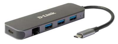 Док-станция DUB-2334/A1A с разъемом USB Type-C 3 портами USB 3.0 1 портом USB Type-C/PD 3.0 и 1 портом Gigabit Ethernet D-link 1861476