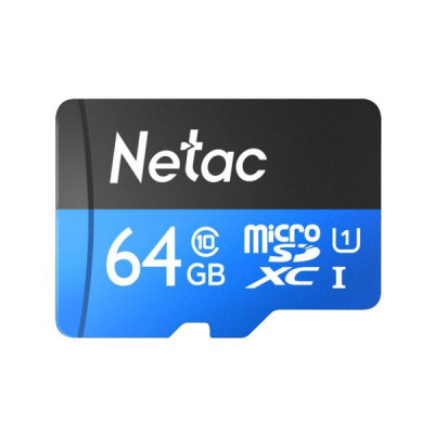 Карта памяти MicroSD card P500 Standard 64GB retail version w/SD adapter Netac NT02P500STN-064G-R