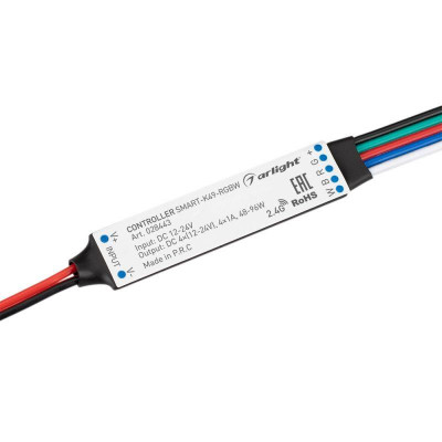 Контроллер SMART-K49-RGBW 12-24В 4х1А 2.4G IP20 пластик. Arlight 028443