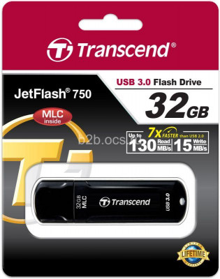 Флеш-накопитель TS32GJF750K 32GB JETFLASH 750 black Transcend 1000502117