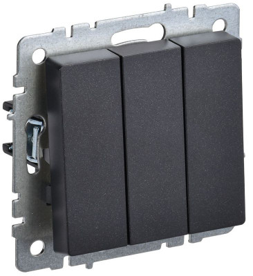 Выключатель 3-кл. СП BRITE ВС10-3-0-БрЧ 10А механизм черн. IEK BR-V30-0-10-K02
