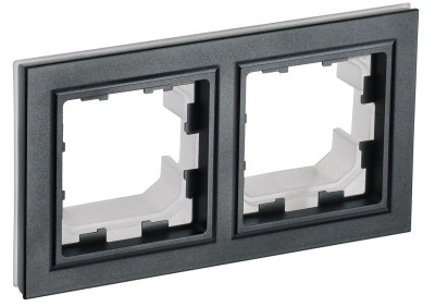 Рамка 2-м IP44 BRITE РУ-2-БрЧ-44 черн. IEK BR-M22-44-K02