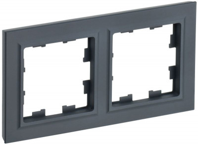 Рамка 2-м BRITE РУ-2-БрГ графит IEK BR-M22-K53