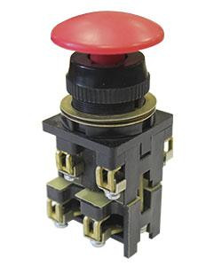Выключатель кнопочный ВК30-10-11130-40 У2 1з+1р гриб без фиксации IP40 10А 660В красн. Электротехник ET053192