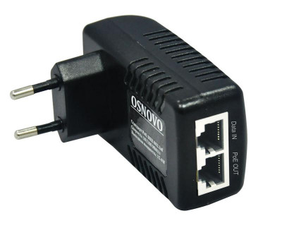 Инжектор PoE Gigabit Ethernet на 1 порт PoE - до 15.4W Midspan-1/151G OSNOVO 1000634331