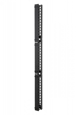 Организатор вертикальный с крышкой 48U с пласт.пальцами D9000 для шкафов 750мм (уп.2шт) Eurolan 60A-18-48-16-31BL