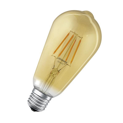 Лампа светодиодная филаментная SMART+ WiFi CL Edison Gold DIM 53 6W/824 SMART+ Deco 540лм 6Вт 2400К тепл. бел. E27 Deco угол пучка 300град. 220-240В диммир. (замена 44Вт) зол. стекло LEDVANCE 4058075610545