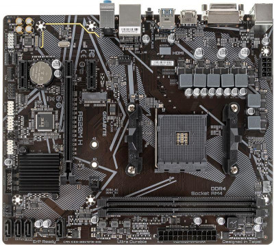 Плата материнская A520M H Soc-AM4 AMD A520 2хDDR4 mATX AC`97 8ch(7.1) GbLAN RAID+DVI+HDMI GIGABYTE 1405122
