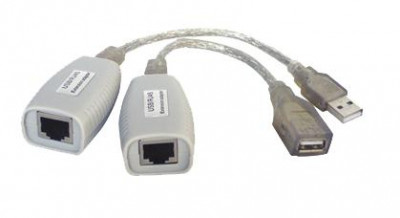 Удлинитель USB 1.1 интерфейса для клавиатуры и мыши по кабелю витой пары (кат.5/5E/6) до 100м USB звуковые платы и т.д. до 70м TA-U1/1+RA-U1/1 OSNOVO 1000634344