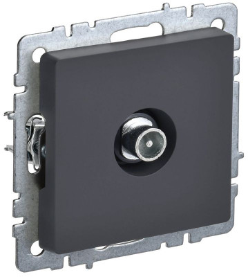 Розетка телевизионная проходная TV СП Brite РТВ10-0-БрГ механизм графит IEK BR-A10-P-K53