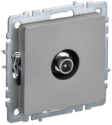 Розетка телевизионная проходная TV СП Brite РТВ10-0-БрС механизм сталь IEK BR-A10-P-K46