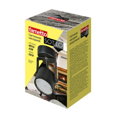 Светильник декоративный DLC-S610 BLACK Sotto GU10 накладной без лампы метал. черн. Fametto UL-00008870
