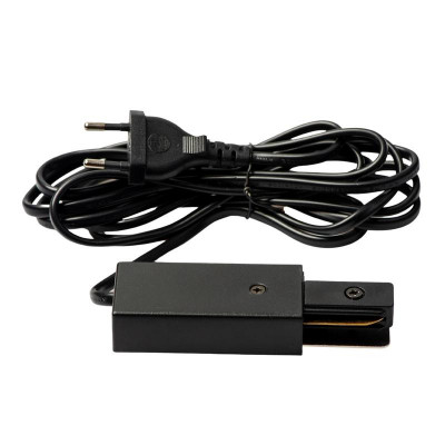 Ввод питания для шинопровода UBX-Q122 G02 BLACK 1 POLYBAG типа G с проводом питания 3м и вилкой 1ф черн. Volpe UL-00009306