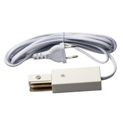 Ввод питания для шинопровода UBX-Q122 G02 WHITE 1 POLYBAG типа G с проводом 3м и с вилкой 1ф бел. Volpe UL-00009305