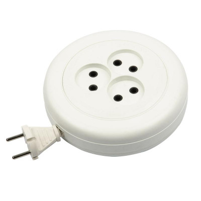 Удлинитель-рулетка 3х3м без заземл. YX6-103 /UCK-3N/2х0.75/03M/R White ШВВП 2х0.75 бел. Uniel UL-00009854