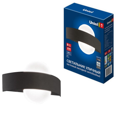 Светильник светодиодный ULU-S33A-8Вт/4000К IP65 BLACK уличный архитектурный накладной корпус черн. Uniel UL-00009349