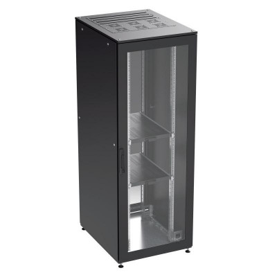 Шкаф напольный собранный 19дюйм IT-CQE 47U 800х800 двери стекло/сплошн. RAL 9005 DKC R5DC4788GSB
