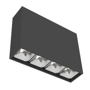 Светильник светодиодный DL-Box Reflect Multi 1х4 10Вт 3000К 150х40х115 накладной кососвет RAL9005 черн. муар VARTON V1-R0-90252-20L17-2001030