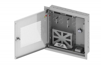 Шкаф квартирный телекоммуникационный встраиваемый с радиопрозрачной дверцей ШТ-НСс 2+1 патч-корд делитель 1х2 ССД 130411-01176