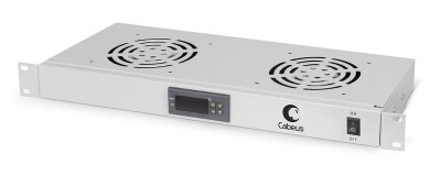 Модуль вентиляторный JG02 19дюйм 2 вентилятора с цифровым термодатчиком Cabeus 7151c