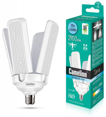 Лампа светодиодная трансформер LED30-A70-RF/845/E27 30Вт 4 лепестка поворотн. 220В Camelion 14911