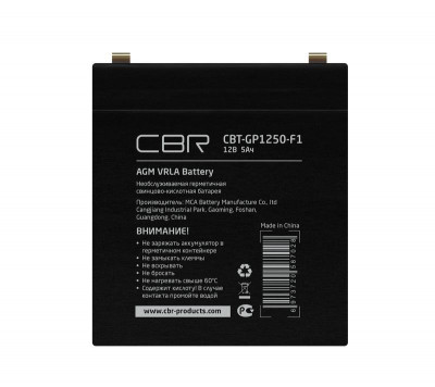 Батарея аккумуляторная VRLA CBT-GP1250-F1 12В 5А.ч клеммы F1 CBR 1805042