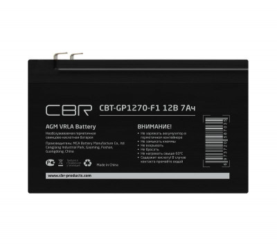 Батарея аккумуляторная VRLA CBT-GP1270-F1 12В 7А.ч клеммы F1 CBR 1794757