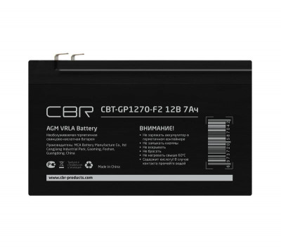 Батарея аккумуляторная VRLA CBT-GP1270-F2 12В 7А.ч клеммы F2 CBR 1805043