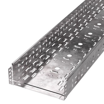 Лоток листовой перфорированный 300х100 L3000 сталь 0.8мм Стандарт Промрукав PR16.0013