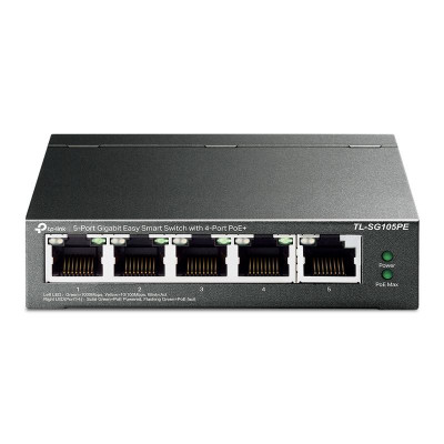 Коммутатор TL-SG105PE Easy Smart гигабитный 5-портовый с 4 портами PoE+ TP-Link 1793909