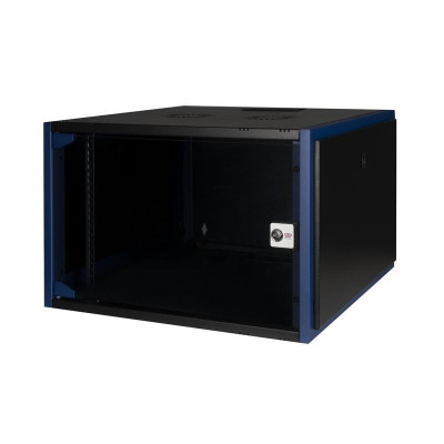 Шкаф настенный 19дюйм 4U 600х600 дв. стекл. черн. Datarex DR-600521