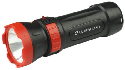 Фонарь аккумуляторный LED3849 1 LED 2 режима 220В аккум. SLA пластик черн. Ultraflash 14931