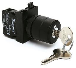 Кнопка с ключом 2-0-1 с фиксацией ключ выним. во всех полож. (2НО) (CP) EMAS CP101AC30