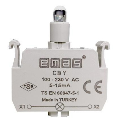 Блок-контакт подсветки с зел. светодиодом 100-250В перем. тока EMAS CBY