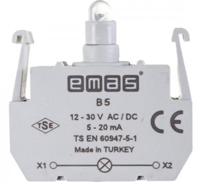 Блок-контакт подсветки с бел. светодиодом 12-30В перем. и пост. тока EMAS B5