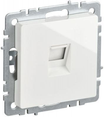 Розетка компьютерная Brite RJ45 кат.5E РК10-БрБ механизм бел. IEK BR-K10-1-K01-PRO